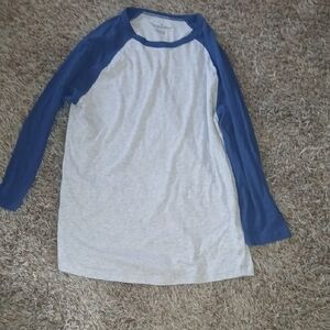 Blue and Gray Raglan Sleeve Shirt